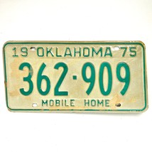 1975 United States Oklahoma Base Mobile Home License Plate 362-909 - £14.54 GBP