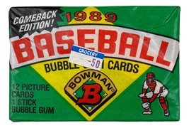 1989 Bowman MLB Béisbol 12 Tarjeta Cera Paquete - £9.98 GBP