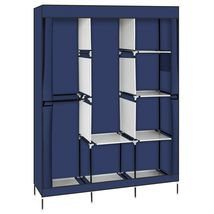 Closet Storage Organizer Rack Clothes Wardrobe Portable Zippered Shelves Rods - £28.76 GBP