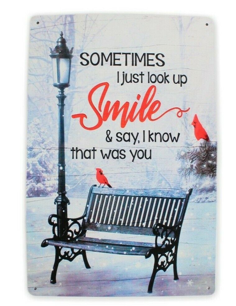 Vintage Look Metal Sign Sometimes I Look Up 8 X 11.5 Inches New Remembrance - $9.49