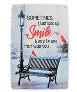 Vintage Look Metal Sign Sometimes I Look Up 8 X 11.5 Inches New Remembrance - $9.49