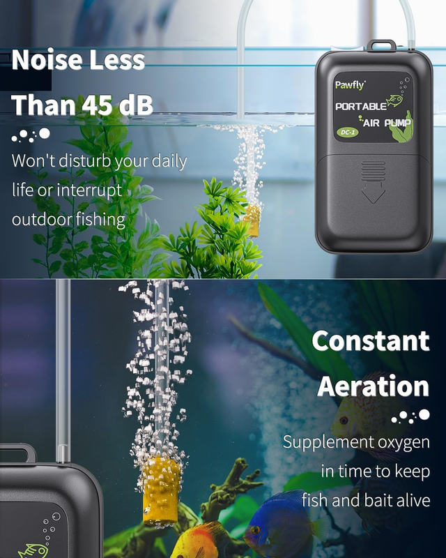 Pawfly Aquarium Battery Air Pump 40 GPH Oxygen Pump for 5 to 30 Gallon Fish Tank Item image 7