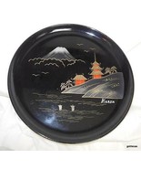 Hand Decorated Enamel Tray Korea Made in Japan 10.5&quot; - £10.27 GBP