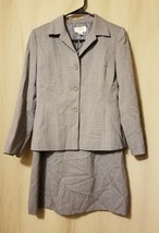 TALBOTS - Lined Gray Wool Suit Blazer Size 2P Skirt Size 6P     B10B - £21.98 GBP