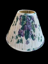Waverly Lamp Shade Sweet Violets Fabric White Purple Floral Pleated Vintage 10&quot; - £117.55 GBP