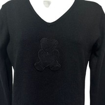 Ernest Le Gamin silk cashmere black teddy bear Long Sleeve Knit sweater ... - £25.57 GBP