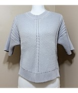 BANANA REPUBLIC Grey Sweater Chunky Knit Very Soft Short Sleeve Top Wome... - £27.04 GBP