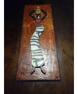 21&quot; African Tribal Tribe Woman w Basket on Head/Zebra dressCarved Wood W... - $1,533.19 MXN