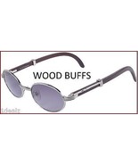 OVAL WOOD BUFFS SUNGLASSES GLASSES SILVER METAL FRAME WOOD HAND CRAFTED ... - £31.72 GBP