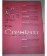 Getting To Know Cresland The New Acrylic Fiber Flyer 1960 - $3.99