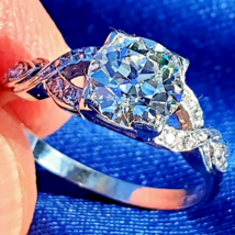 Earth mined Diamond Deco Engagement Ring 1.39 carat Vintage Platinum Solitaire 7 - €11.900,48 EUR