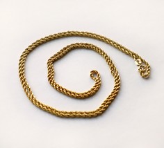 Vintage 14k Solid Yellow Gold Rope Chain Necklace OC 27in Long 2.9g 2mm Wide - £304.93 GBP