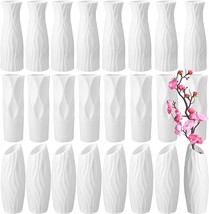 Mimorou 24 Pcs Composite Plastic Flower Vase Ceramic Look Plastic, Stylish Style - £43.87 GBP