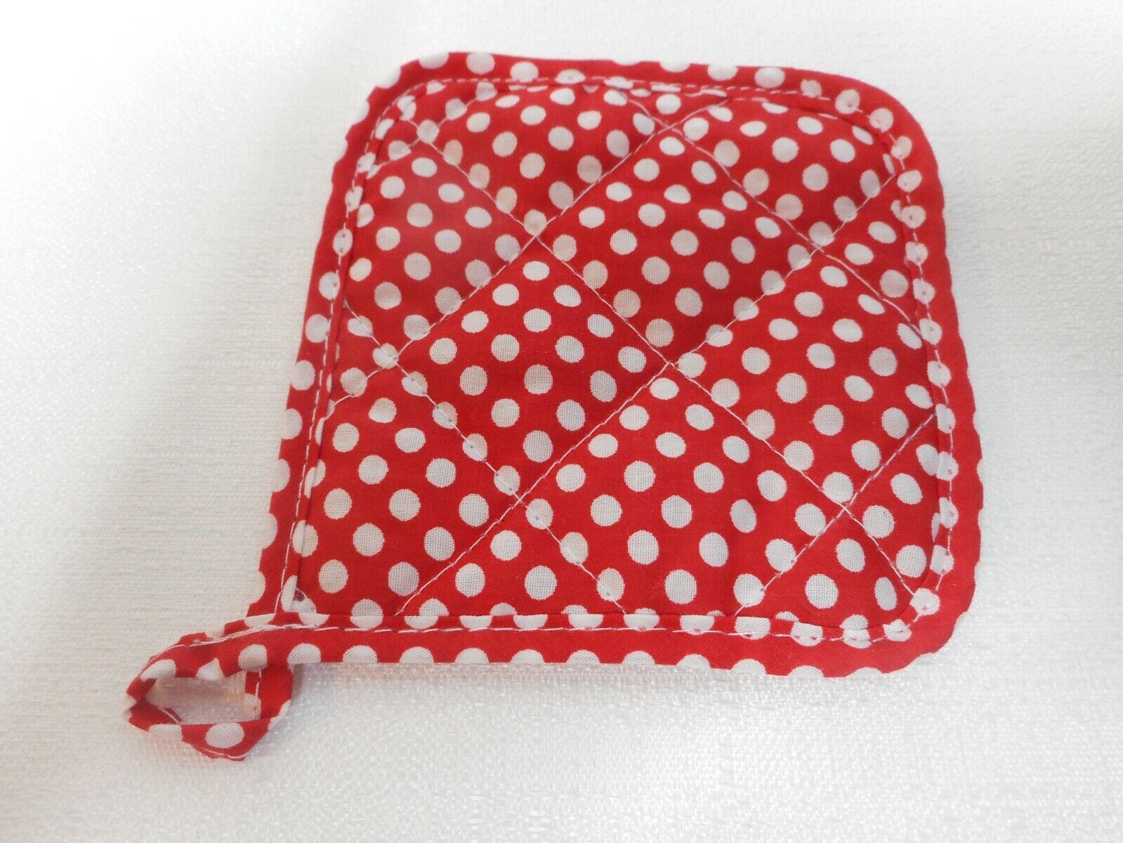 SCHYLLING TOYS Pretend Play Kitchen Oven Pot Holder Red/White Polka Dots Cloth - $8.99