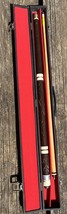 Champion Billiard Pool Cue Stick 2 Piece Case Carved Wood Tiki Brass Bro... - $1,151.32 MXN
