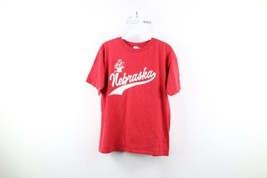 Vintage 70s Mens Large Spell Out Script University of Nebraska T-Shirt Red USA - £46.56 GBP