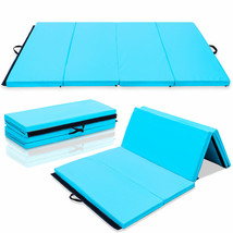 4&#39;X6&#39;X2&quot; Gymnastics Mat Pu Thick Folding Panel Gym Fitness Exercise Blue - $203.99