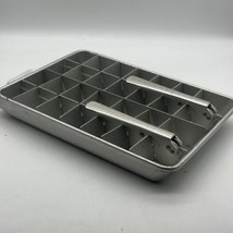 Double Ice Tray Quick Release Cube Vintage 1950s Frigidaire Quickube Aluminum  - £23.76 GBP