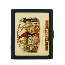 Vintage Tobacco Labels Themed D8 Small Black Cigarette Case Card Money H... - $13.81
