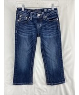 MISS ME Denim Girls Size 14 Blue Capri Rhinestone Stretch Bling - €18,14 EUR