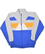 Vintage Adidas Track Jacket Mens L Blue Grey Full Zip Warm Up Striped Tr... - $66.70