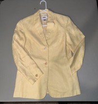 Talbots Petites Irish Linen Women’s Blazer Jacket Yellow Size 4 - £38.76 GBP