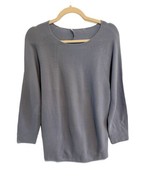 MM LAFLEUR Womens CHADWICK Pullover Sweater Blue Cotton Tencel Round Neck Sz XS - $41.27