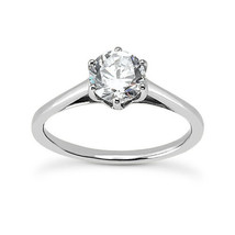 Diamond Engagement Ring Real Round Shape F SI1 Treated 14K White Gold 1.01 Carat - £1,703.05 GBP