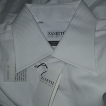 ZANETTI DOUBLE TWISTED WHITE COTTON DRESS SHIRT-ITALY-16x34/35-NWT-CUFF ... - $46.00