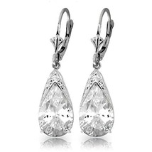 Galaxy Gold GG 10 CTW 14k Solid White Gold Integrity White Topaz Earrings - £308.46 GBP