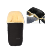Natural Lambskin Stroller Footmuff age from Birth and/or Handwarmer Blac... - $98.00+