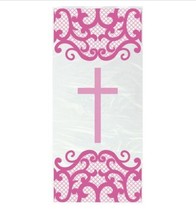 Fancy Pink Cross 20 Ct Cello Bags Baptism Confirmation Church - £3.15 GBP