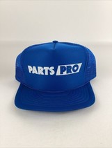 Vintage 80s 90s PARTS PRO Auto Parts Mesh Snapback Trucker Hat Cap Blue - £18.68 GBP