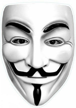 x2 12x8cm Anonymous Vinyl Window Sticker political guy Fawkes protest co... - £4.38 GBP