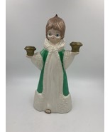 Vintage Large 16” Ceramic Angel Double Candle Holder Holiday Handmade Gr... - $15.80