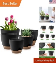 Versatile Self-Watering Planters with Drainage Holes: Set of 5 - Modern ... - $40.50