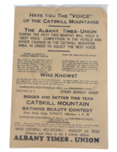 1932 Catskill Mountain Voice &amp; Bathing Beauty Competition Advertising Di... - $29.99