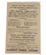 1932 Catskill Mountain Voice &amp; Bathing Beauty Competition Advertising Di... - $29.99