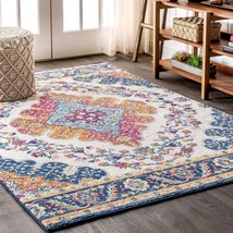 Boho Vintage Medallion Indoor Area-Rug Floral Easy-Cleaning High Traffic, 4 - $44.98