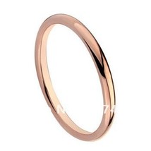 JEWELRY 2mm Rose Gold Color Dome Men&#39;s Tungsten Carbide Wedding Ring US size 4-1 - £20.53 GBP