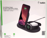 Belkin Boost up 3-in-1 Fast Wireless Charging Stand iPhone/Apple Watch O... - $31.92