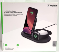 Belkin Boost up 3-in-1 Fast Wireless Charging Stand iPhone/Apple Watch OPEN BOX - £25.91 GBP