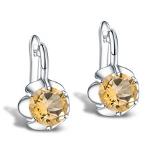  5 32ct natural citrine november birthstone stud earrings real 925 sterling silver fine thumb200