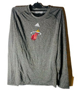 Adidas Hombre Miami Calor Pre-game Equipo Logo Manga Larga Camiseta Pequ... - $500.64 MXN