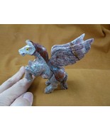 (Y-PEG-400) Red white gray Pegasus gemstone wild flying horse SOAPSTONE ... - £25.98 GBP