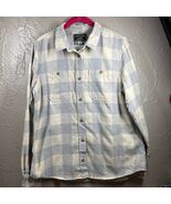 North Creek White Long Sleeve Button Up Cotton Plaid Shirt Mens Size Medium - $21.95