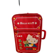 Vintage 1995 Hello Kitty 20 x 12 red rolling suitcase San Rio Retro Cool - $54.63