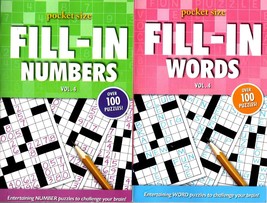 Fill in Numbers and Fill in Words - Over 100 New Puzzles - (Pocket Size) - Vol.4 - £8.72 GBP