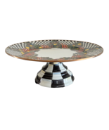 Mackenzie Childs 16" Large Evergreen Enamel Pedestal Platter Cake Stand - $147.51