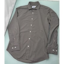 Mizzen Main Men Shirt Trim Fit Plaid Button Up Long Sleeve Stretch Small S - £23.33 GBP
